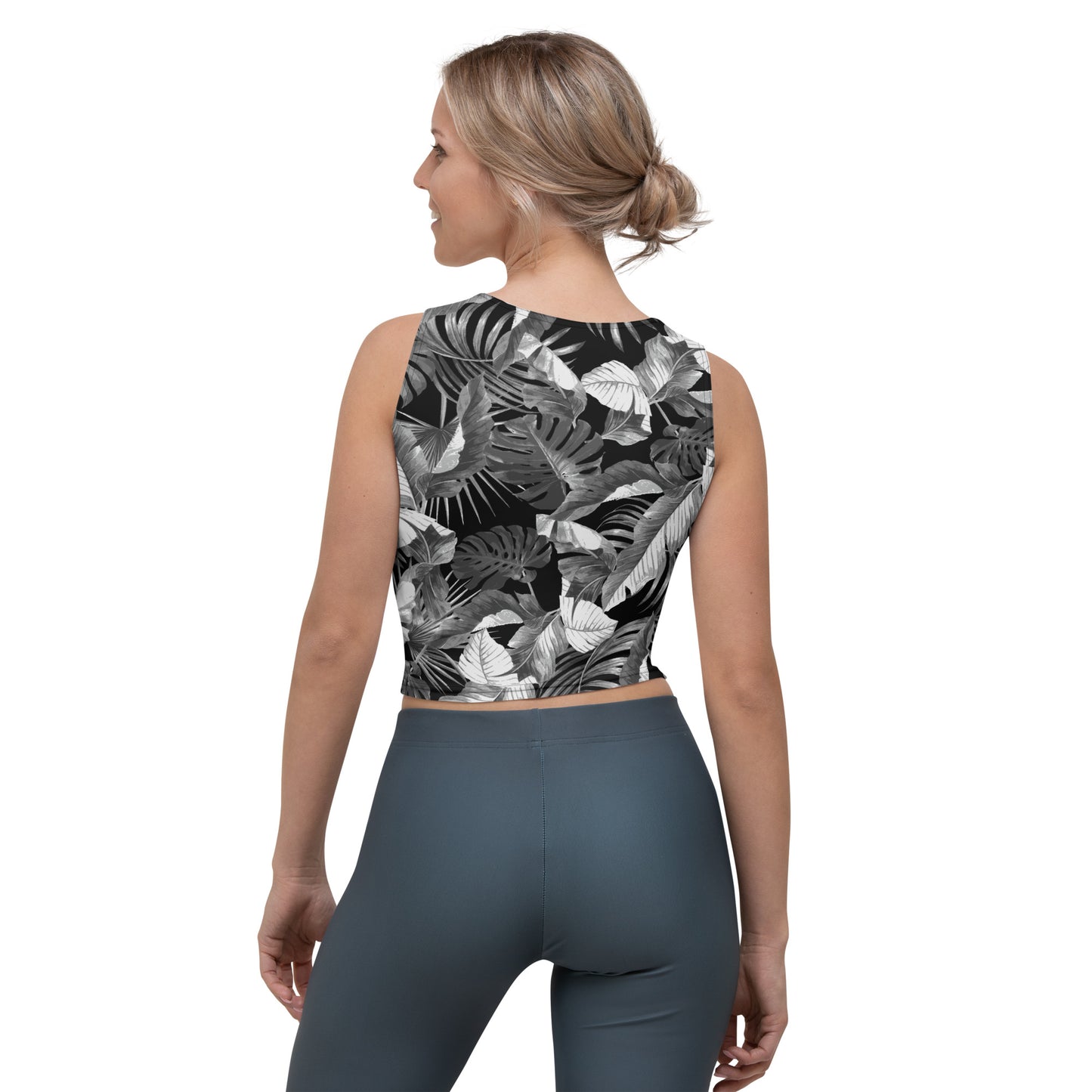 "Blac Goddess" Printed Crop Top -Black / Grey Combo