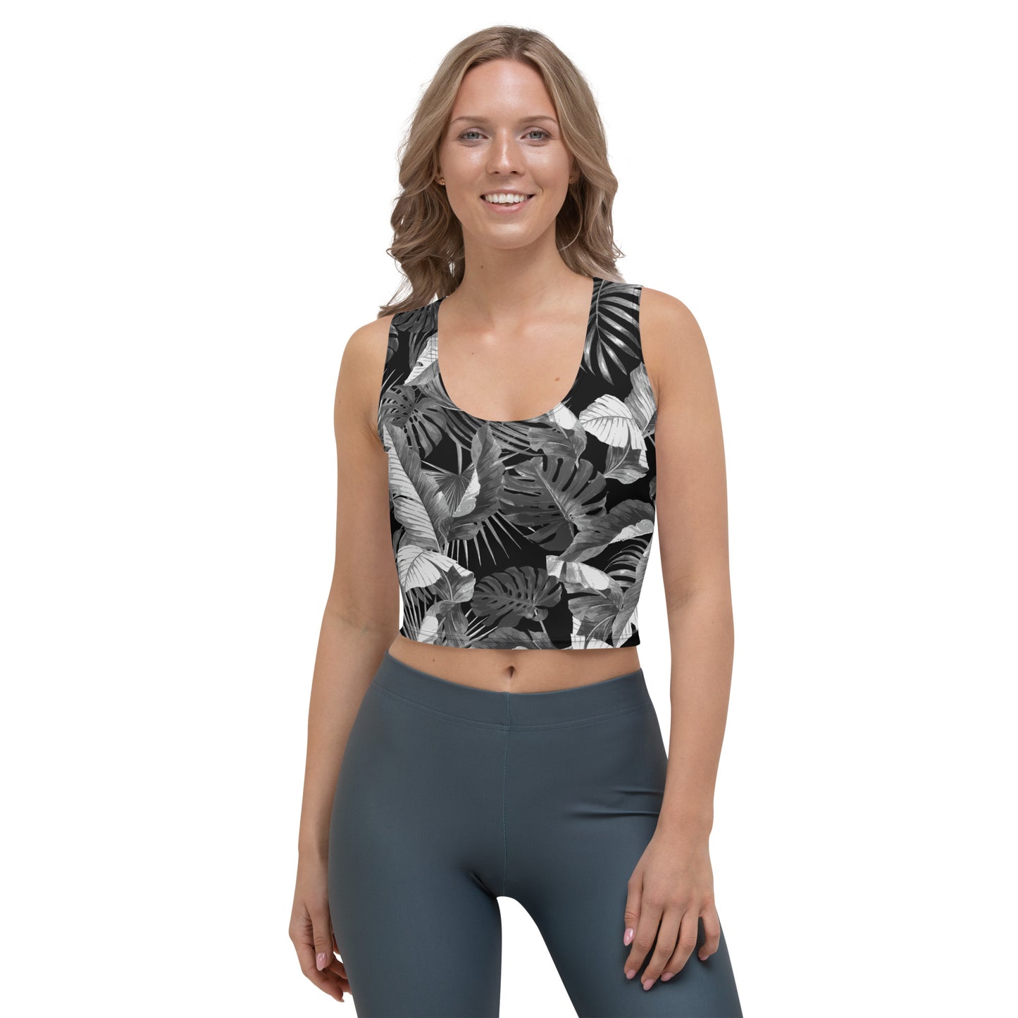 "Blac Goddess" Printed Crop Top -Black / Grey Combo