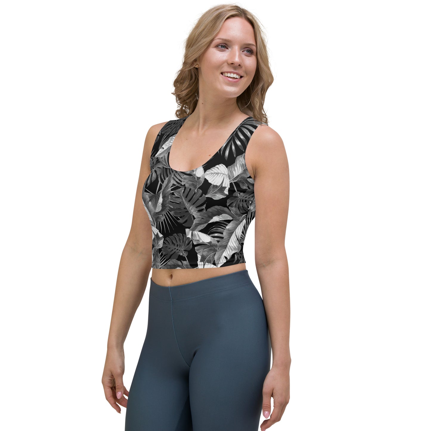 "Blac Goddess" Printed Crop Top -Black / Grey Combo