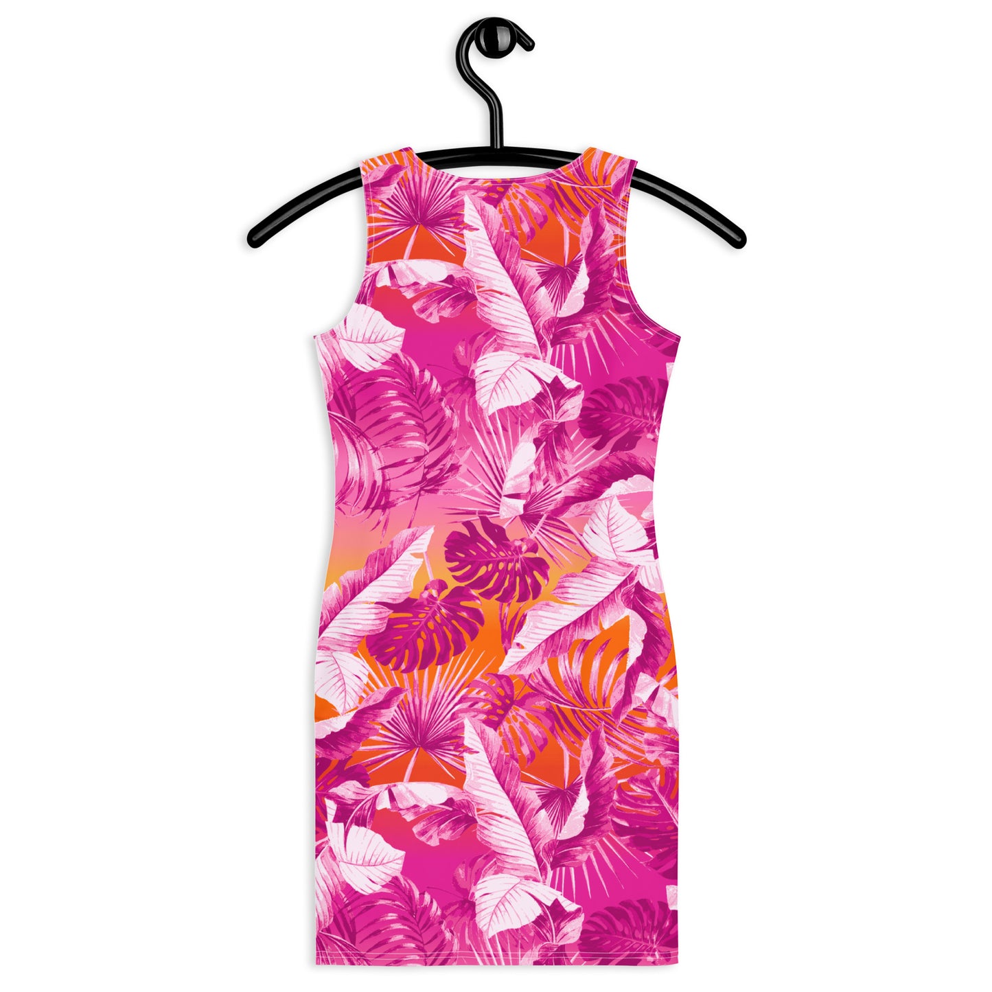 " Sunset Goddess" Printed Dress- Fuchsia / Orange Combo