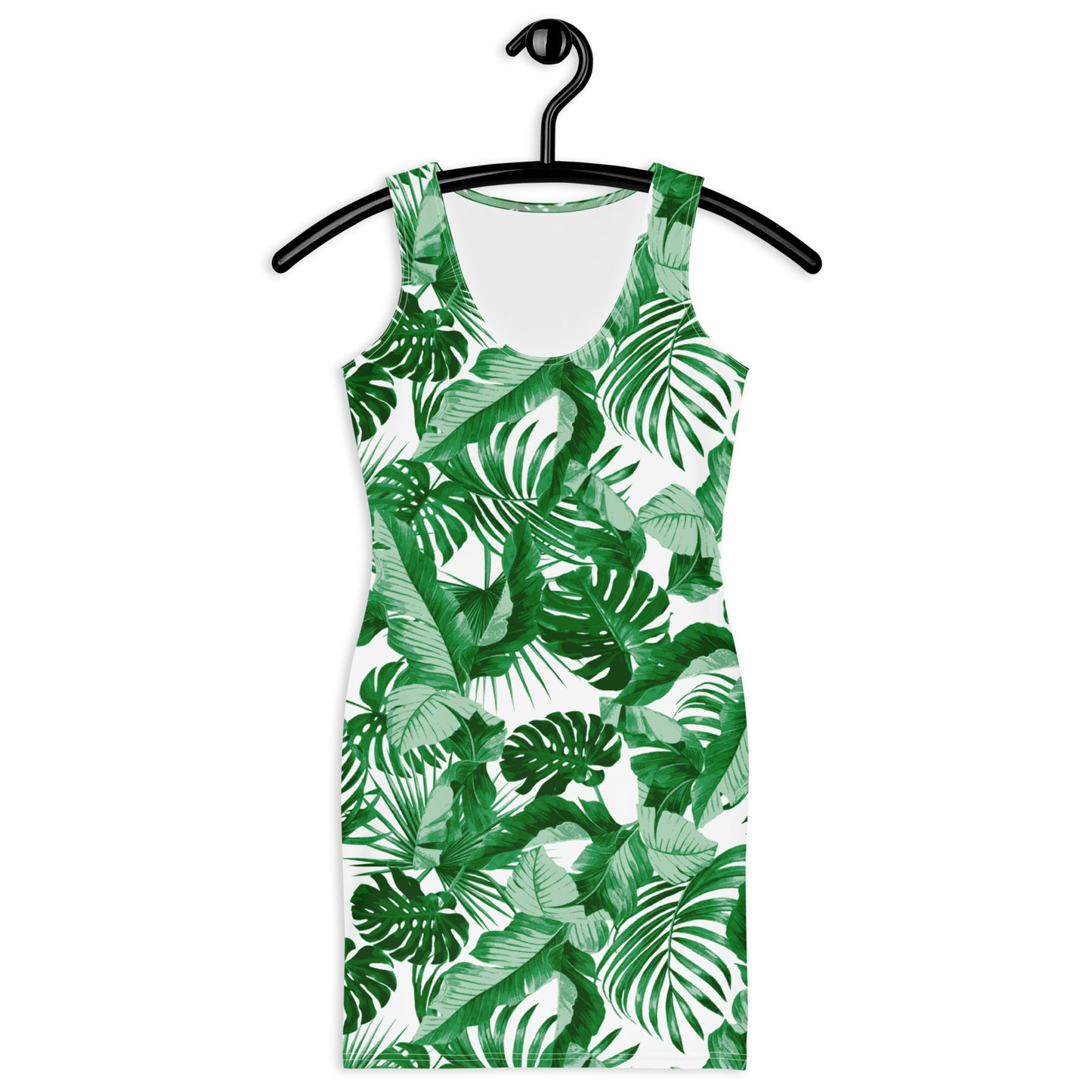 "Tropical Goddess" Printed Dress - White / Green Combo