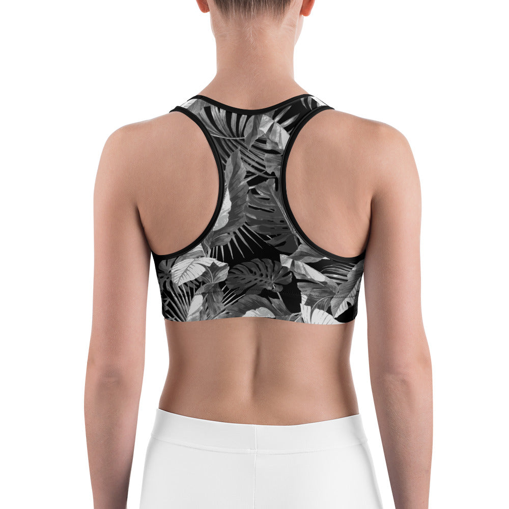 "Blac Goddess" Printed Sports bra / Bikini Top -Black / Grey Combo