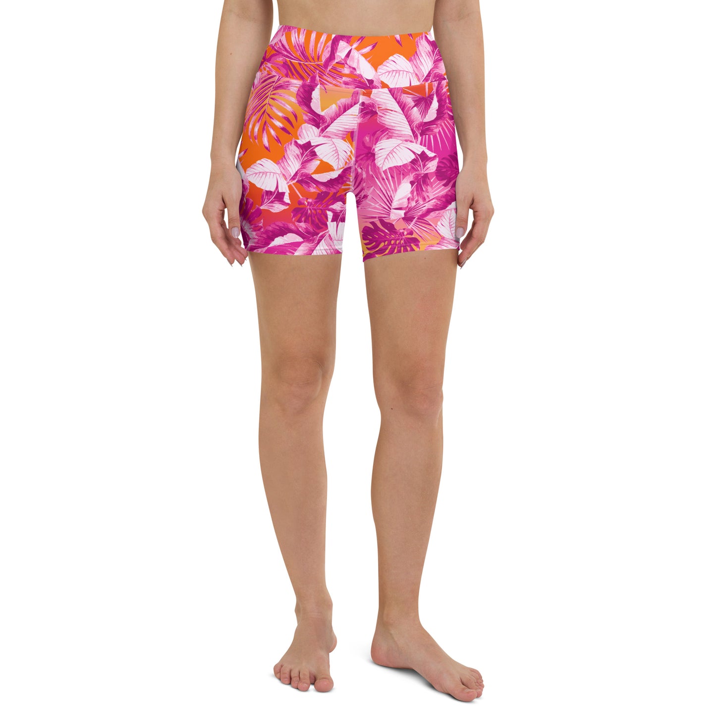 " Sunset Goddess" Printed Shorts-Fuchsia / Orange Combo