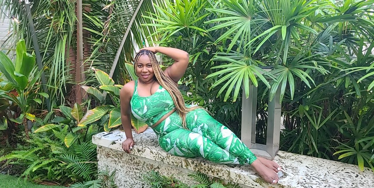 "Tropical Goddess" Printed Leggings -Kelly Green Combo