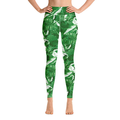 "Tropical Goddess" Printed Leggings -Kelly Green Combo