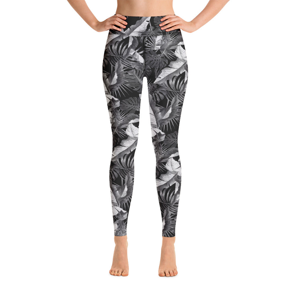 "Blac Goddess" Printed Leggings -Black / Grey Combo