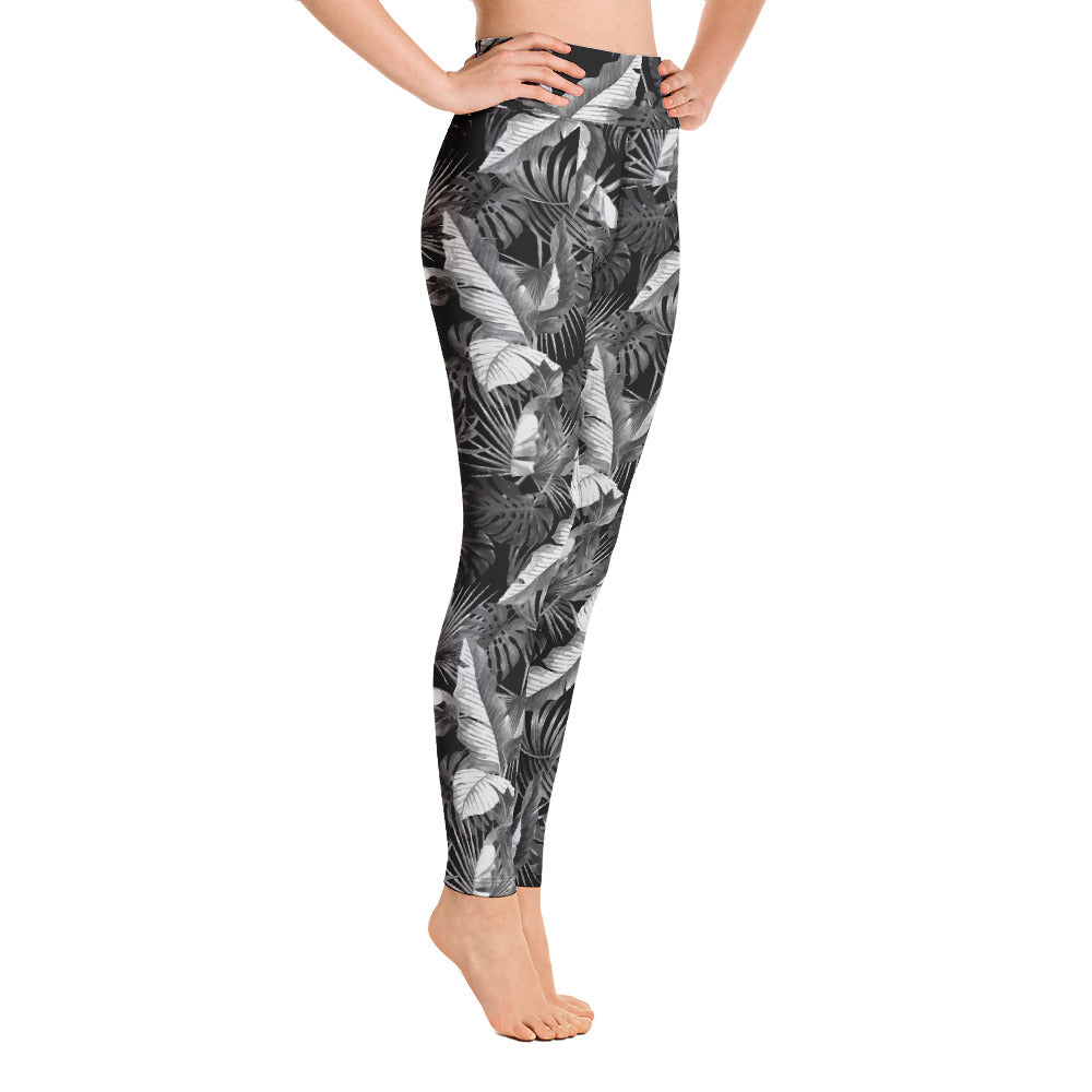 "Blac Goddess" Printed Leggings -Black / Grey Combo