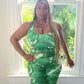 "Tropical Goddess" Printed Leggings -Kelly Green Combo